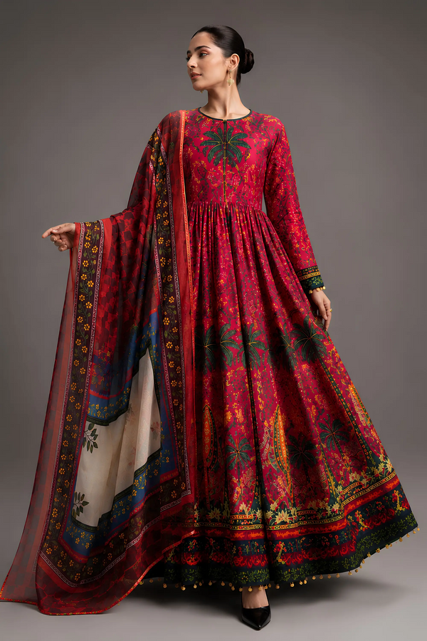 Firdaus Printed Anarkali 2-Piece