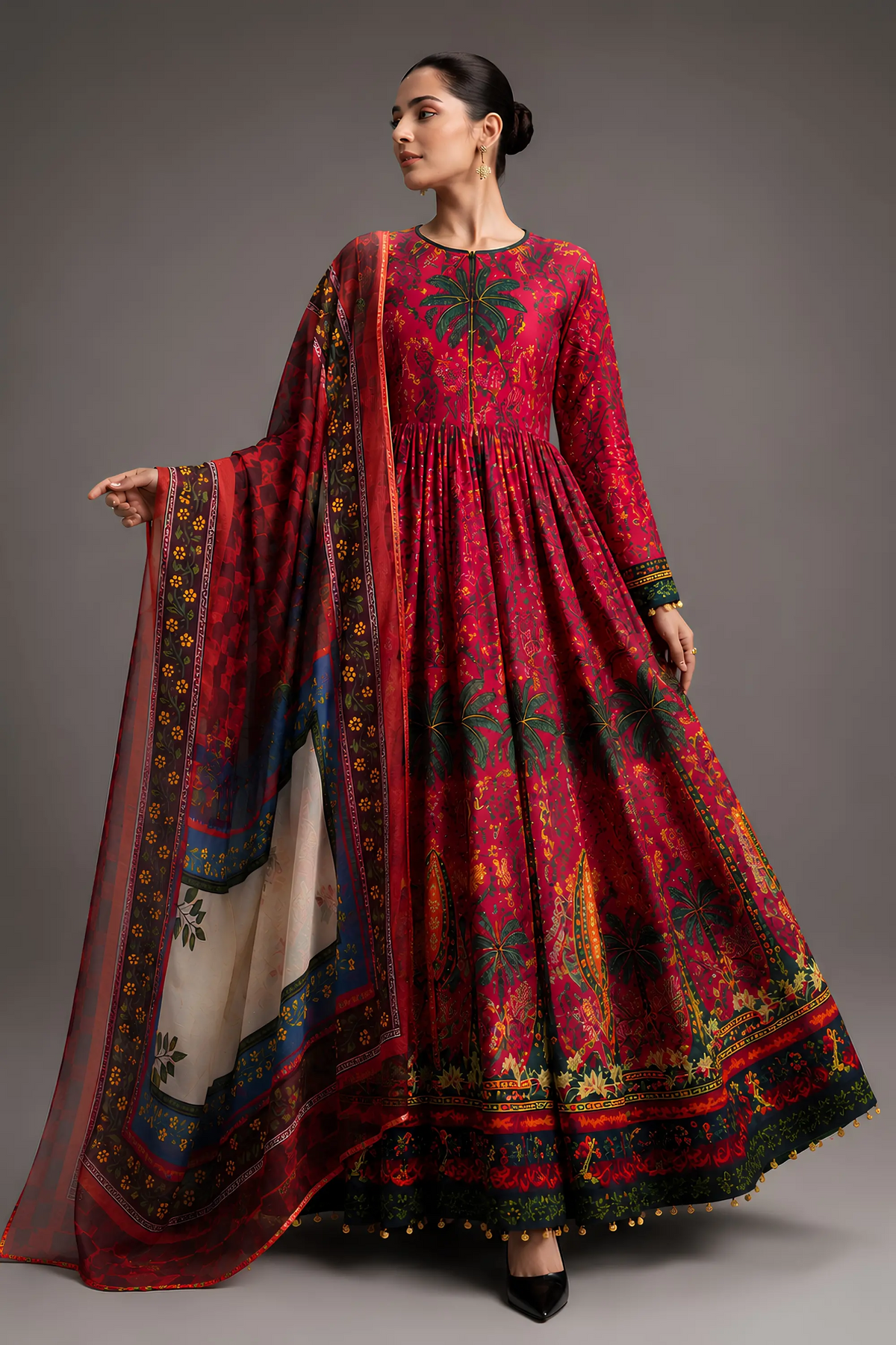Firdaus Printed Anarkali 2-Piece